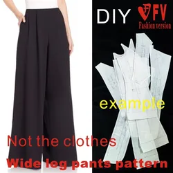 Wide leg trousers  Pants sewing pattern The trousers pattern(Not the pants)  elastic BCK-34