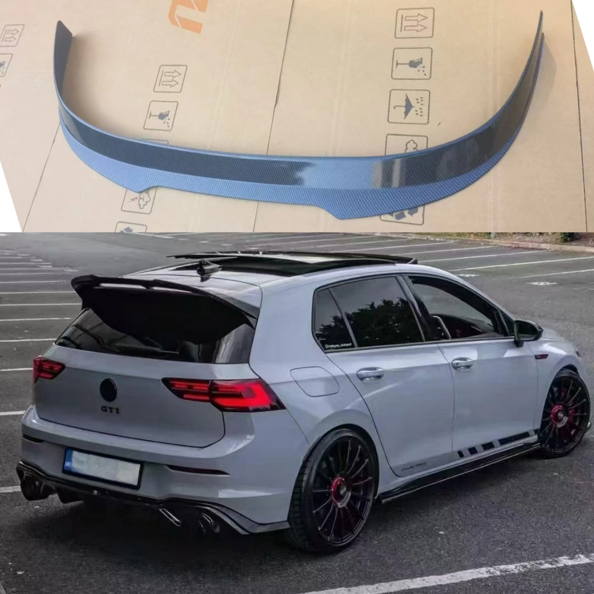 

Спойлер на крышу для VW Golf 8, Golf 8 GTI Clubsport 2020-2024, глянцевый черный, высококачественный ABS, оригинальный комплект обвеса с задним крылом.