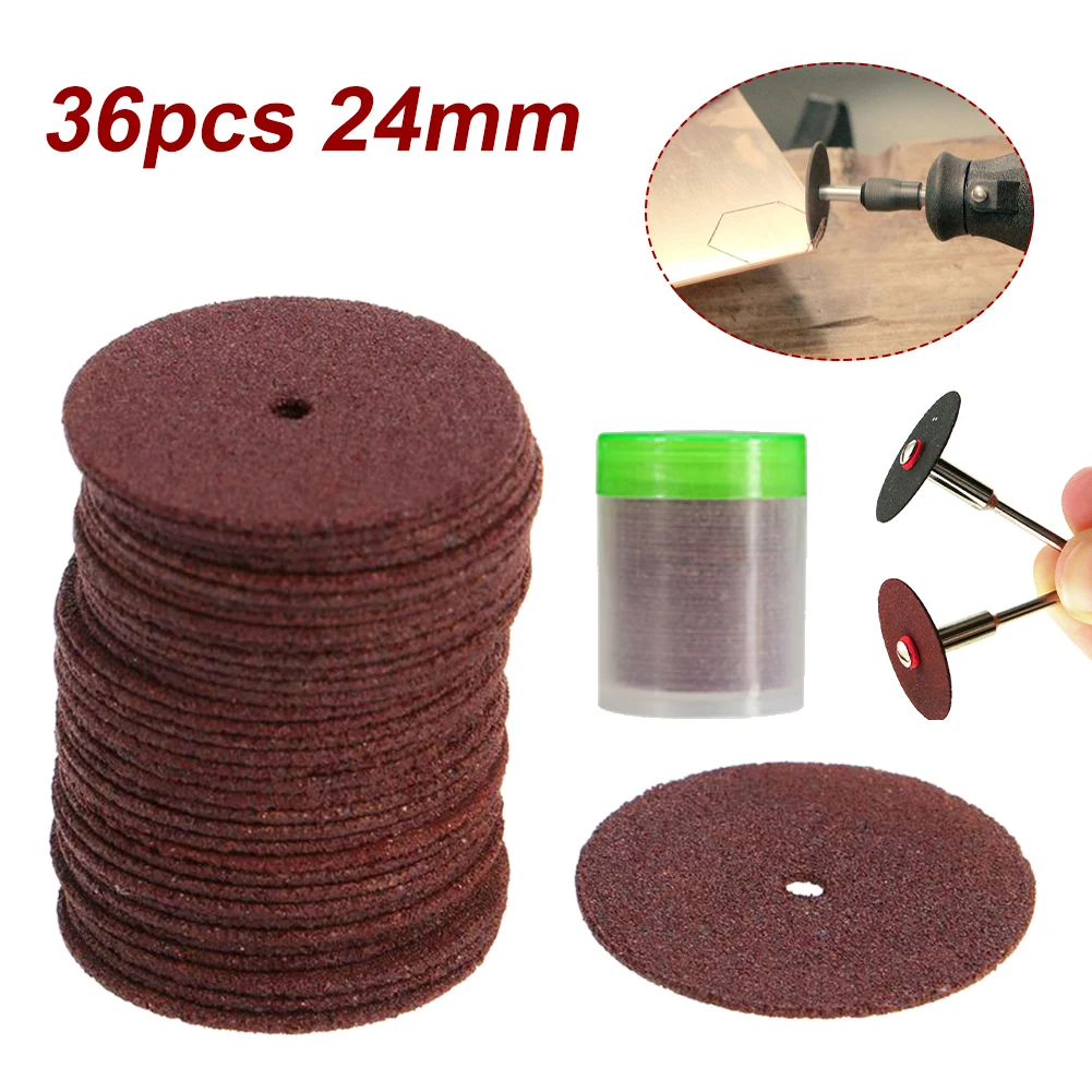 36pcs 24mm Abrasive Cutting Discs Circular Saw Blade Resin Grinding Wheels Cut-off Wheel for Rotary Tools Dremel Accessories