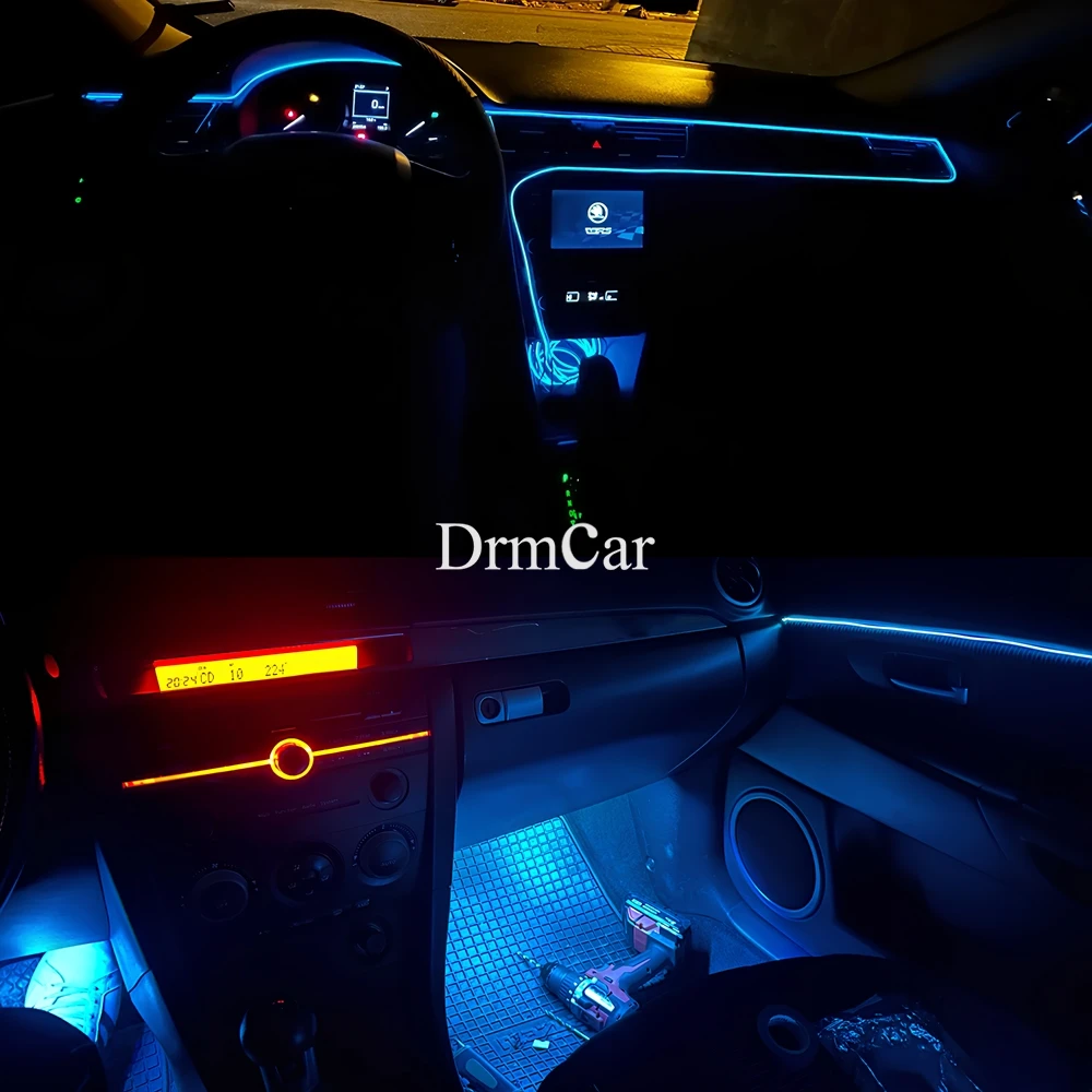 1/2/3/5M Auto Ha Condotto La Striscia Luci D'atmosfera Flessibile Al Neon illuminazione Interna USB per Porta Cruscotto Lampade Decorative di Benvenuto