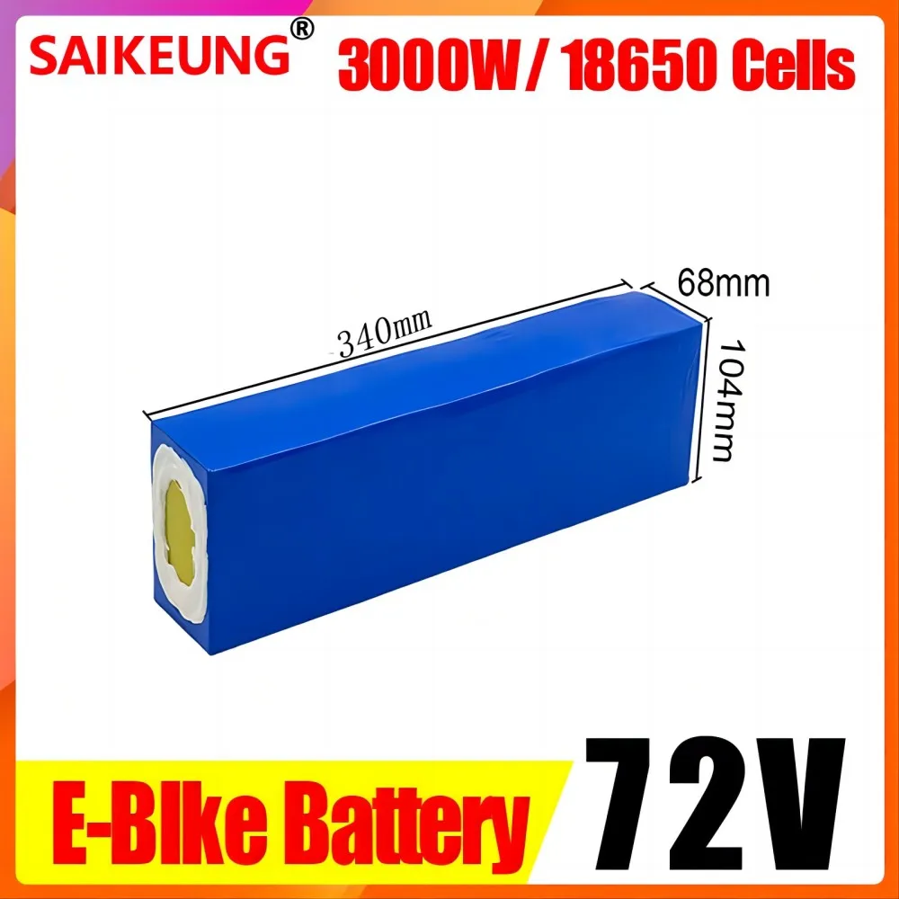 

Electric Bike Motor Electric Scooter Ebike 72V 20Ah 30Ah 40Ah 50Ah 60Ah Battery Pack 300W-3000W High Power 84V Battery with BMS