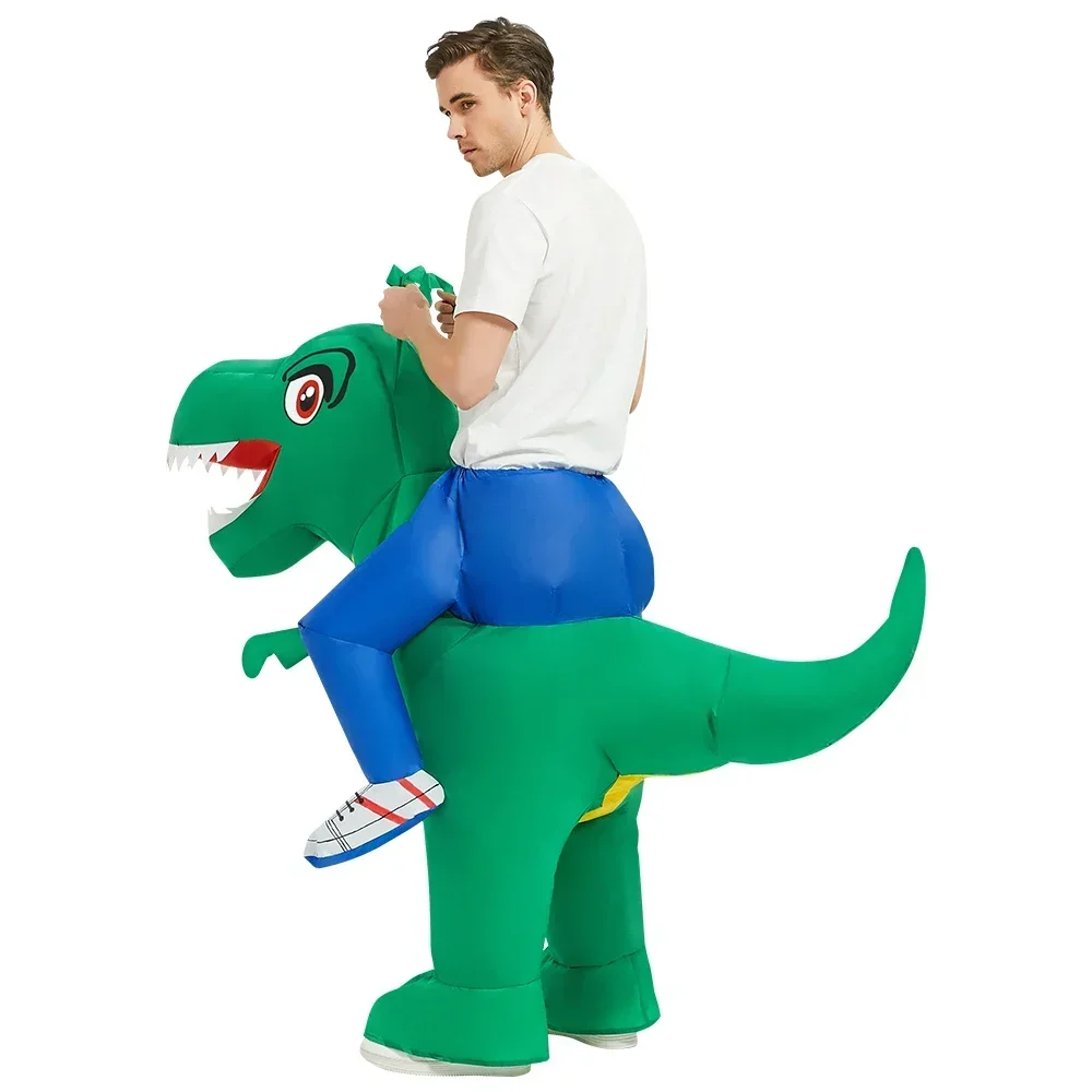 Riding Cartoon Big-Eyed Dinosaur Tyrannosaurus Rex Inflatable Costume Outdoor Activities Party Carnival Cosplay Festival Gifts