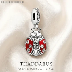 Ladybird Bug Dangle Charm Women 2022 Summer Brand New Trendy 925 Sterling Silver Pendant