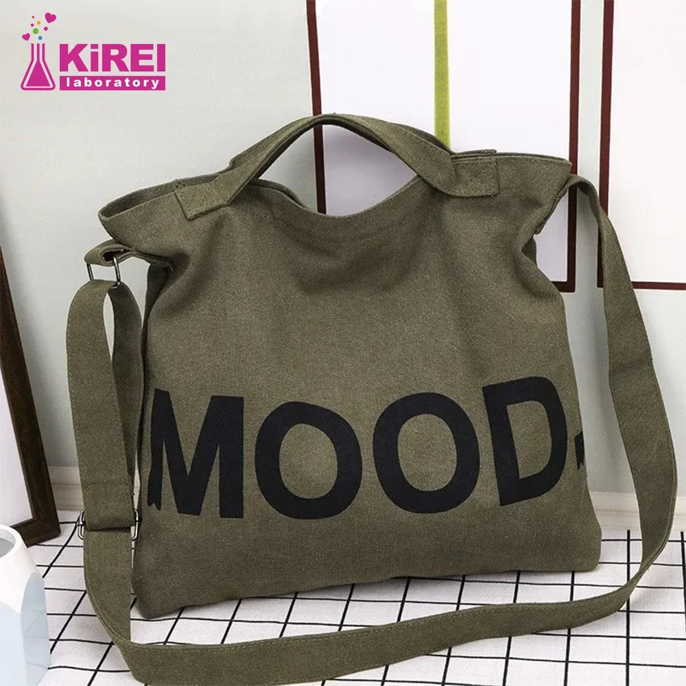 Ins Style Letter Graphic Canvas Tote Bag Large Capacity Casual Crossbody Bag Trendy Handbags Women\'s Commuting Canvas Bag