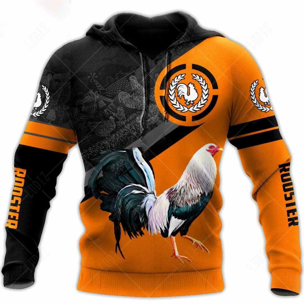 Mexican Hoodies Men's Hoodie 3D Print Rooster Graphics Tops Autumn Long Sleeve Streetwear Hooded For Men Clothing