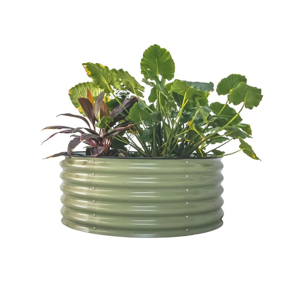 

17" Tall 42" Round Raised Garden Bed Metal Raised Bed Planter Box, Customized