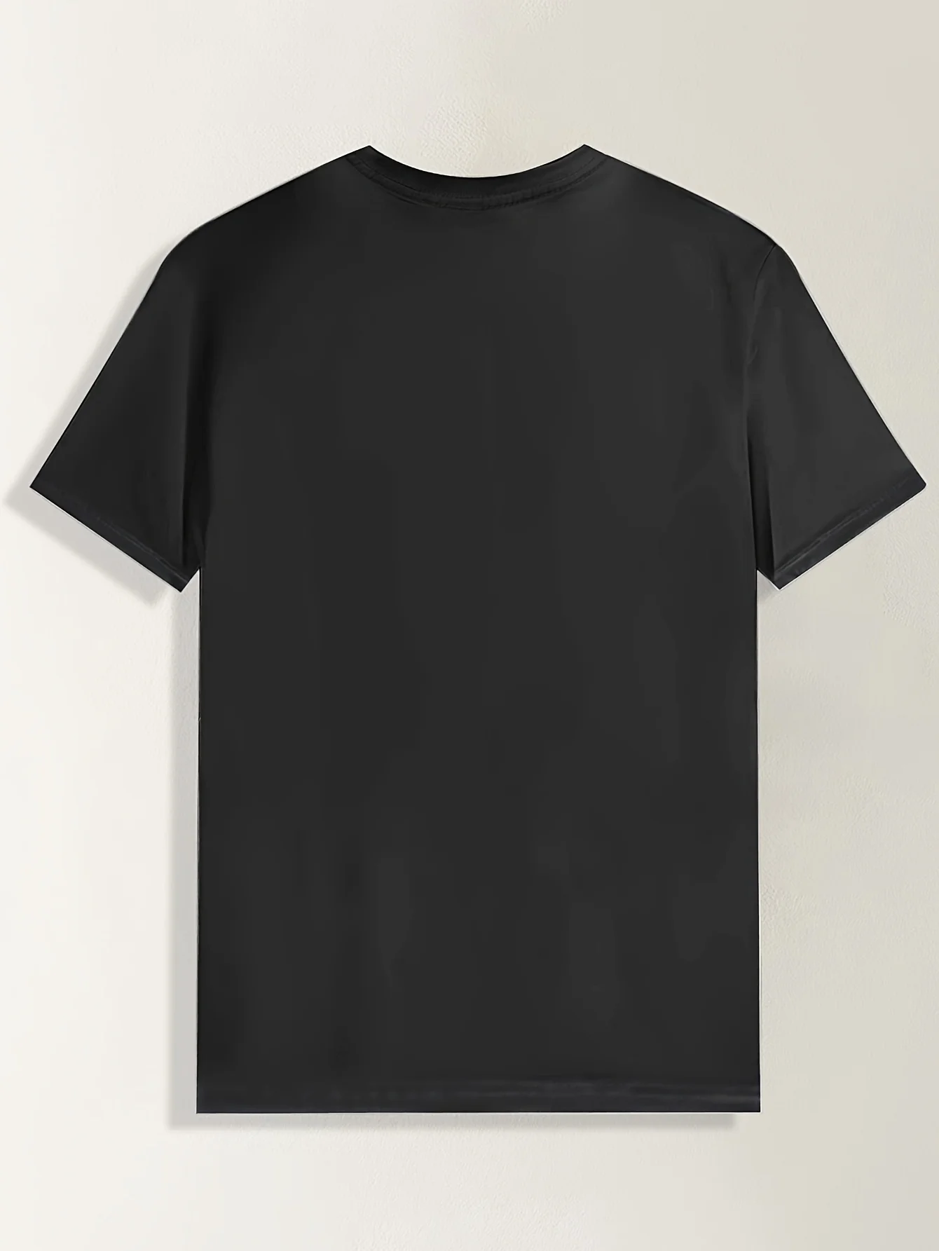 1 camiseta informal de verano con cuello redondo para hombre, tela de punto 100% poliéster con ligero elástico