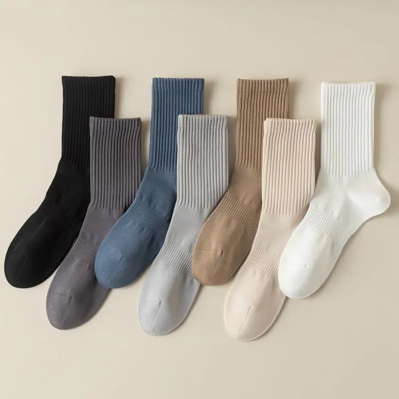 

7 Pairs Men Cotton Soft Mid Calf Tube Sports Socks Stretch Breathable Socks