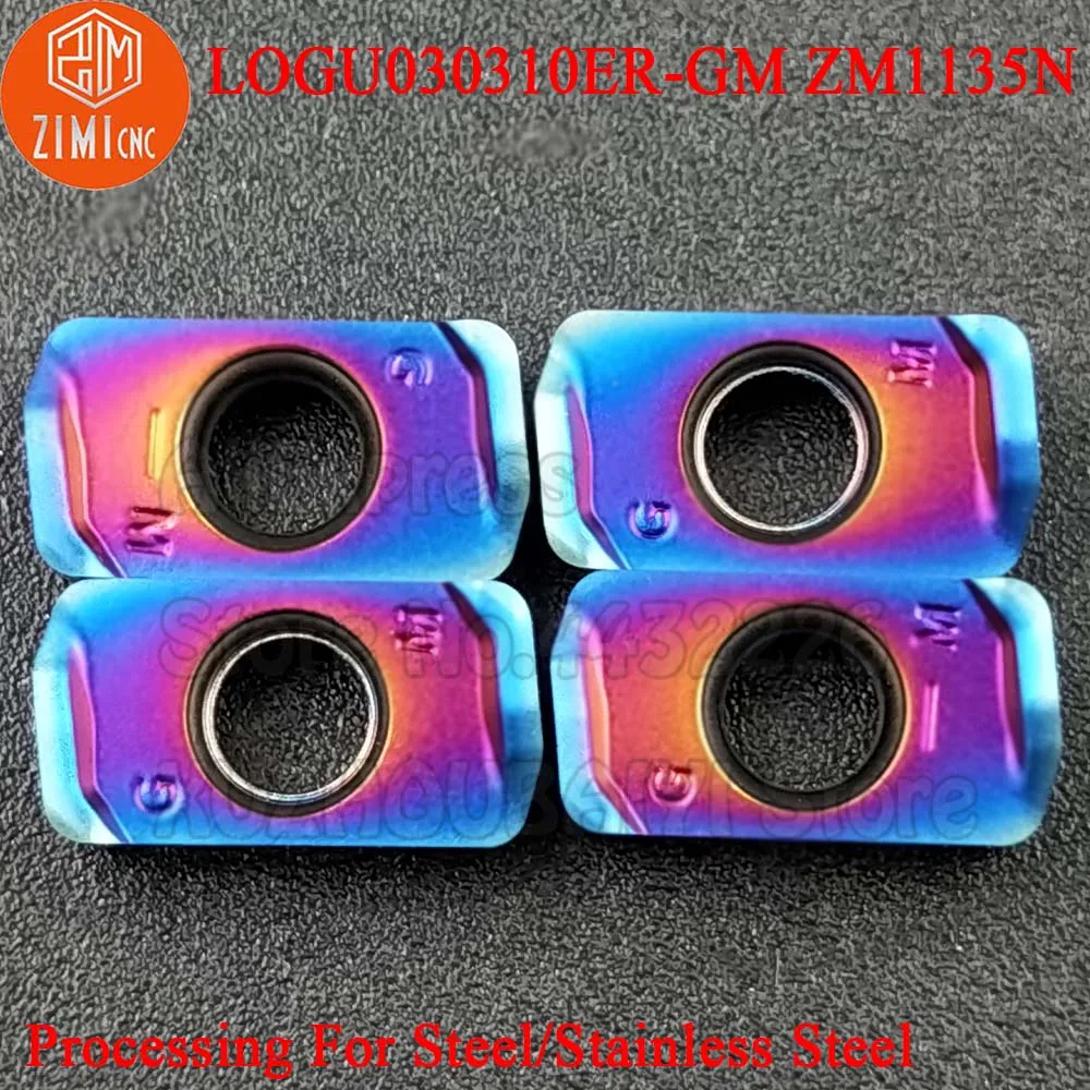 LOGU030310ER-GM LOGU030310ER جنرال موتورز LOGU030310 LOGU 030310 LOGU030310ER-GM ZM1135N مزدوجة القاطع كربيد تغذية سريعة طحن إدراج