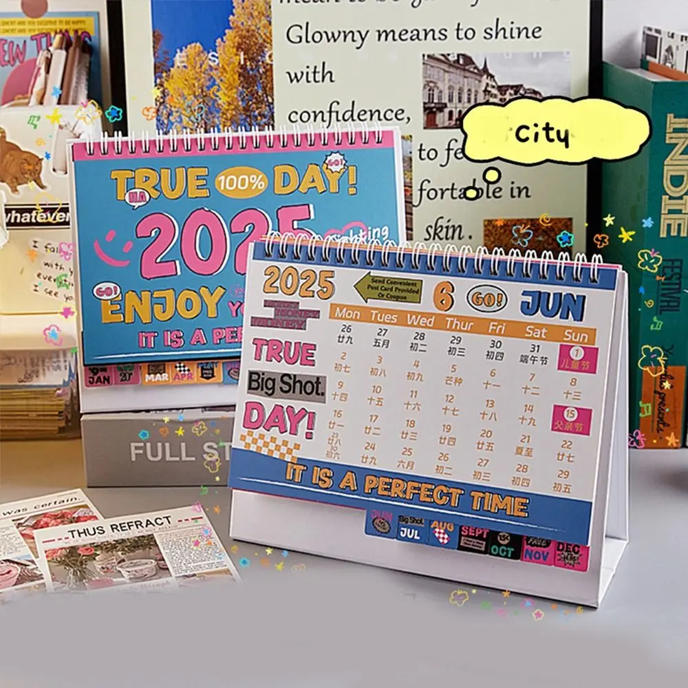 American Retro 2025 Desk Calendar To Do List Exquisite Standing Flip Calendar Daily Planner Agenda Table Floral Planner Home