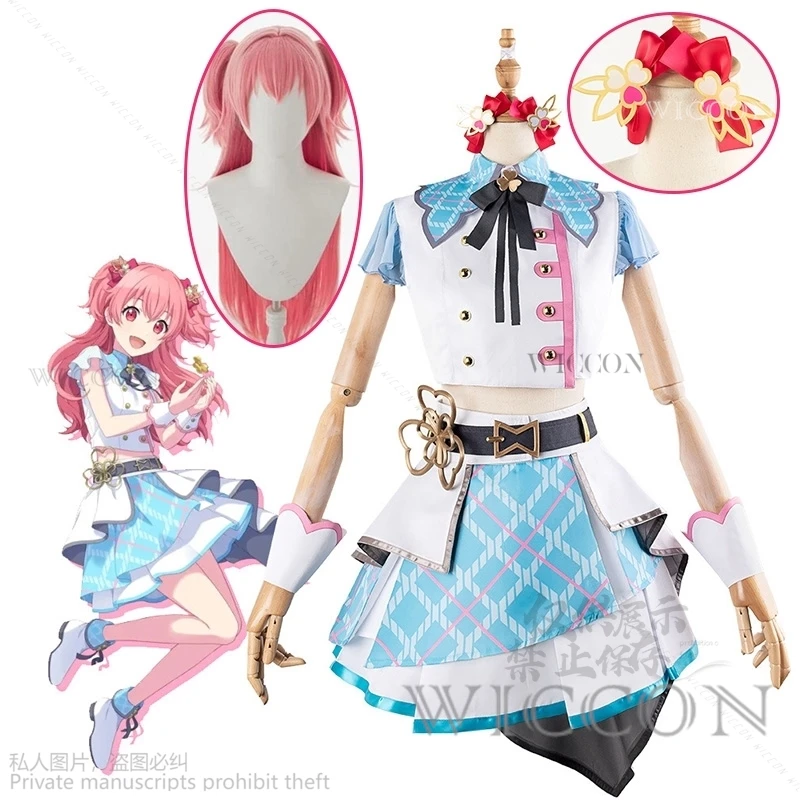 Anime Game Project Sekai Colorful Stage Cosplay Momoi Airi Lolita Idol Costume Cos Pink Wig Women Men Role Party Suit Halloween