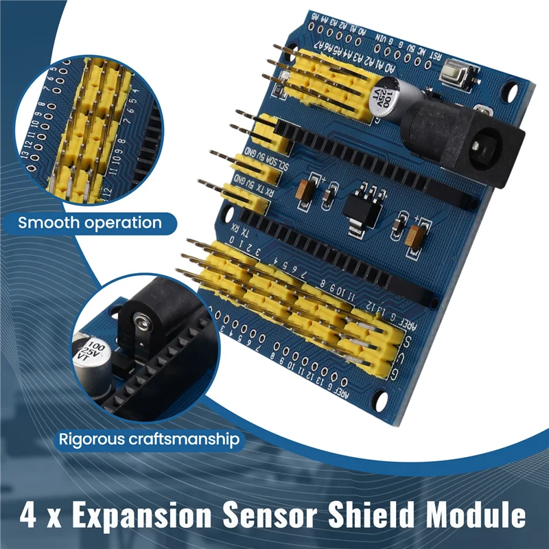 4-pack I/O-uitbreidingssensor schildmodule voor Arduino Nano V3.0 compatibel met UNO R3-pack van 4