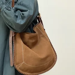 Motingsome Luxury Suede Bags 2024 Autumn and Winter New Matteleather Tote Bag Lazy Underarm Saddle Bag Large Capacity Hobos Tote