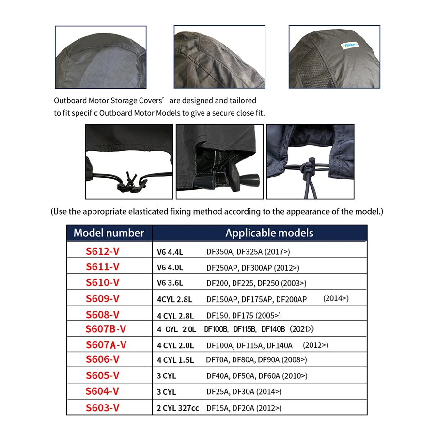 أغطية تهوية مخصصة لميض البحرية لمحركات سوزوكي 20 HP الخارجية DF15A، DF20A(2012) #6