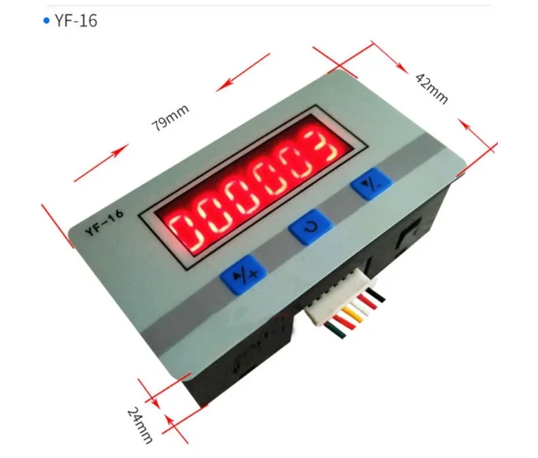 Industrial Magnetic Induction Counter YF-16, 5-24V DC/AC Digital Tally Module with Relay Output for Punch Machinery