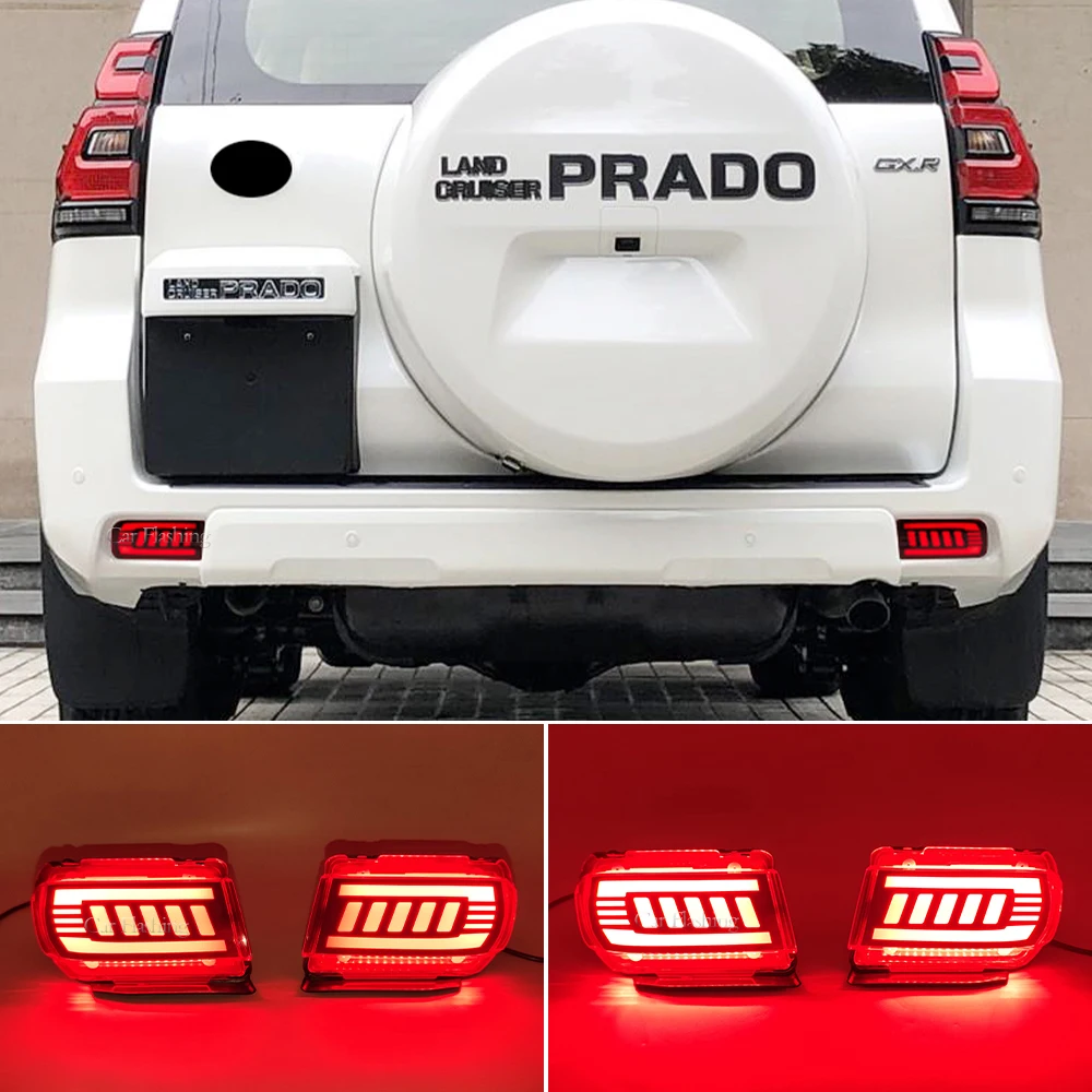 For Toyota Land Cruiser Prado LC120 Fj120 120 150 LC150 FJ150 GRJ150 2010 - 2020 LED Rear Lights Reflector Brake Bumper Lamp