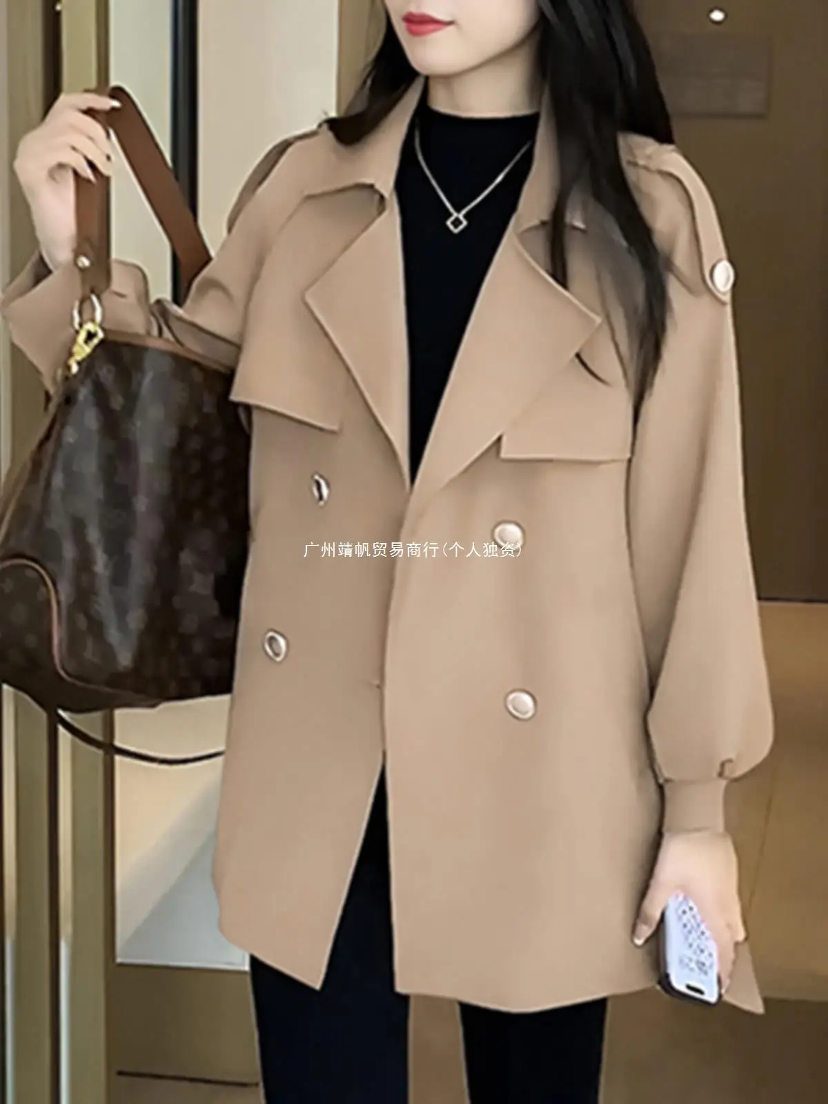 Suit trench coat women's clothing spring, autumn and winter 2024 new small man explosive temperament casual medium