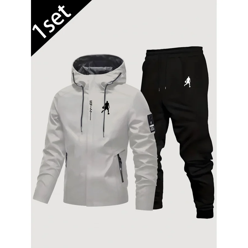 

Новый осенне-зимний мужской офисный костюм для отдыха и активного отдыха, универсальный спортивный комплект: ветрозащитная и водонепроницаемая куртка + повседневные брюки.