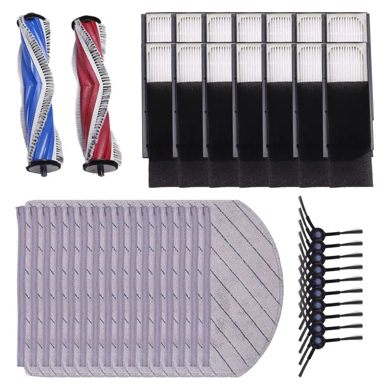CMHI - Pour Yeedi C12 PRO PLUS, C12 PLUS, C12 Robot Aspirateur - Pièces de rechange : brosse principale, brosse latérale, filtre HEPA, tampon de nettoyage, accessoires.