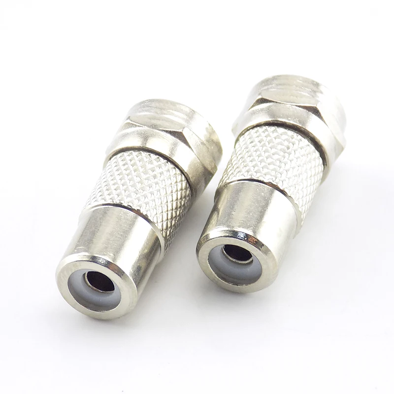 2pcs Adapter F Male Plug to RCA Female Jack TV Video Connector Coax Cable Straight RF Coaxial D5