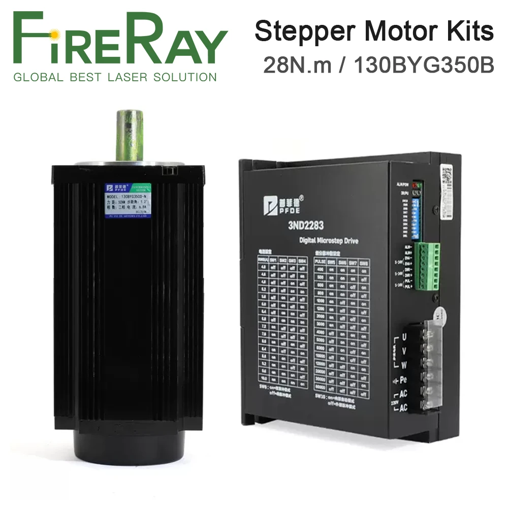 

FireRay 28N.m 3Phase Stepper Motor Driver Kits 220V 3ND2283+130BYG350B Shaft Diameter 19mm 24mm