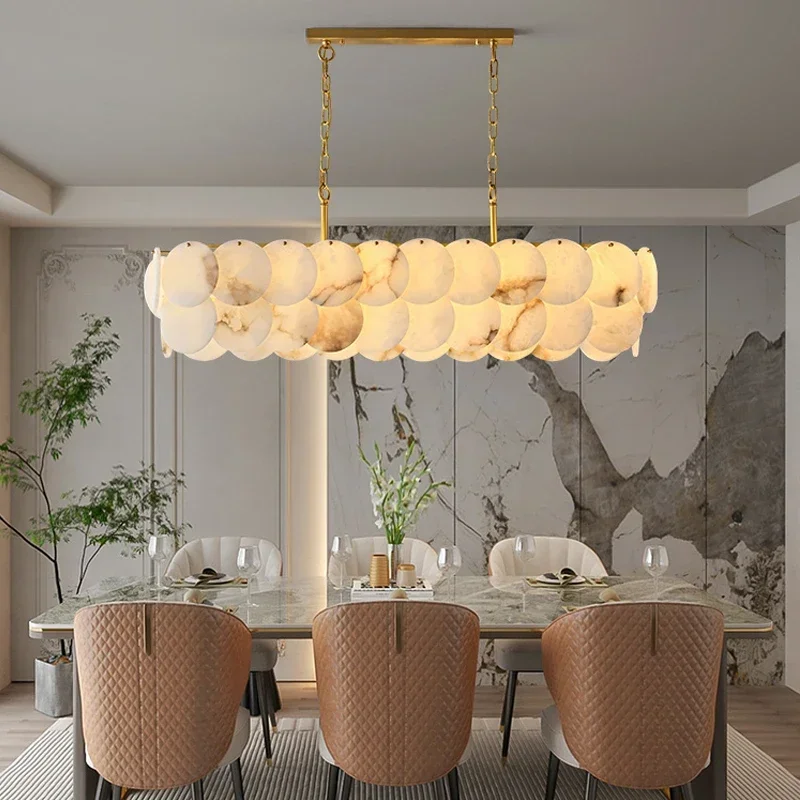 

Luxury Marble Design Top Quality LED Chandelier Lighting Lustre Suspension Luminaire Lampen for Dinning Room Kitchen Island