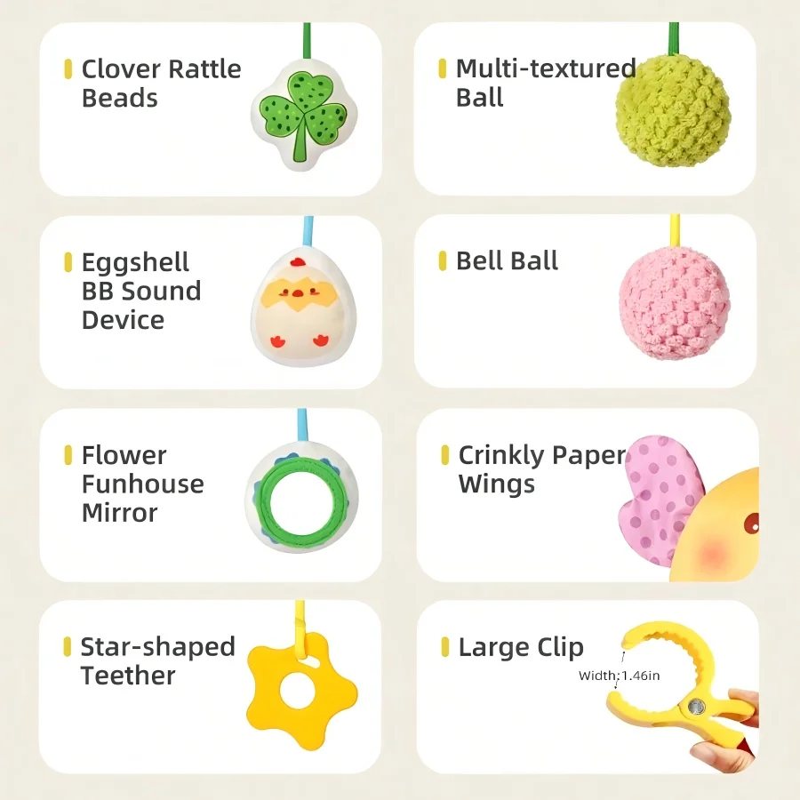 Bed Hanging Drawstring Cheer Toy, Bedbell Pendant, Teether Drawstring Cartoon Pendant, Christmas & Birthday Gifts for Kids