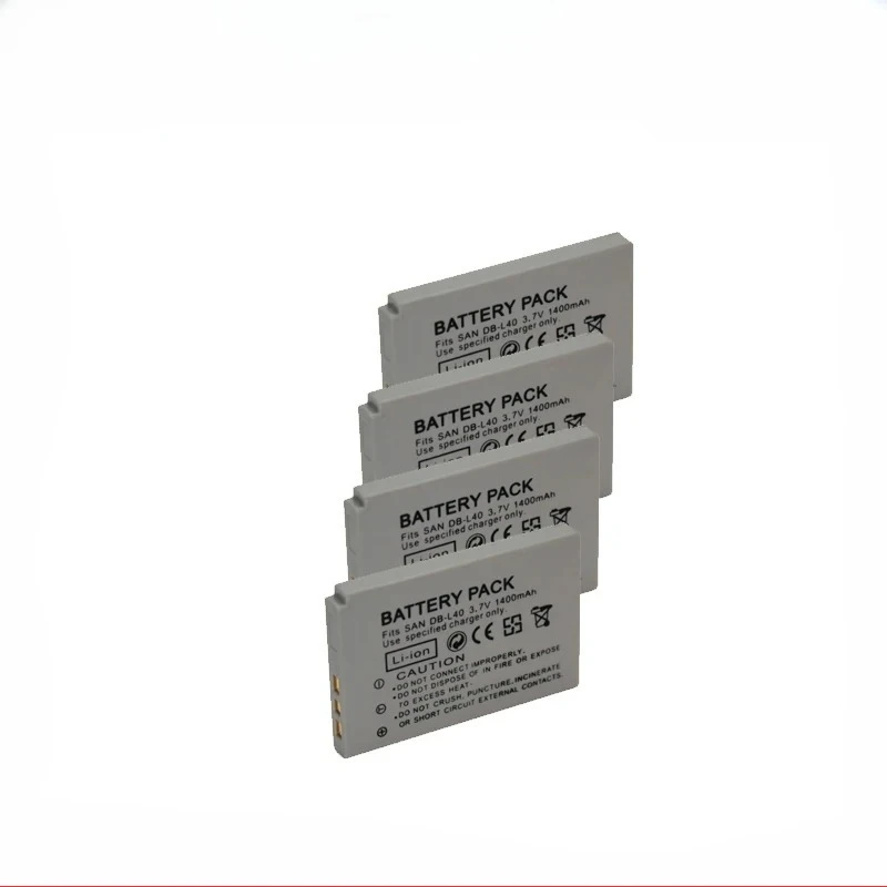 

4Pcs 1400mAh DB-L40 DBL40 DB-L40A DBL40A Camera Battery For Sanyo VPC-HD700 VPC-HD800 HD1 HD2 DMX-HD700 HD1A DMX-HD1 DMXHD1