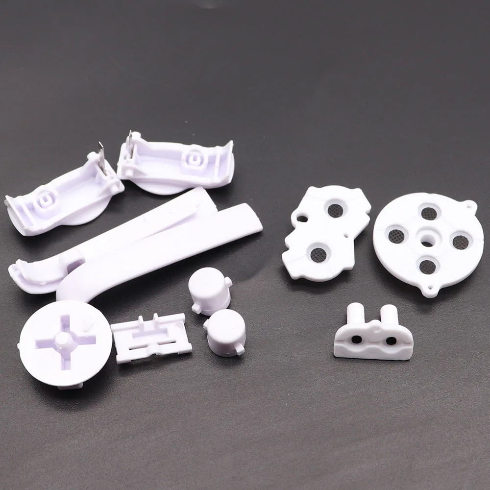 For Gameboy Advance GBA Replacement Plastic D Pads A B Power ON OFF Full Set Button & Conductive Rubber Keypads
