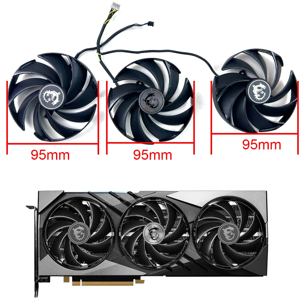 

NEW Cooling Fan 95mm 4pin PLD10020B12H RTX 4070 4080 4090 For MSI GeForce RTX4070 4070TI 4080 4080Ti 4090Ti SUPER GAMING X