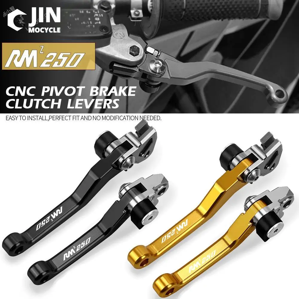 

For SUZUKI RMZ250 RMZ 250 2007-2018 CNC Aluminum Motorcoss Pit Dirt Bike Pivot Foldable Brake Clutch Levers With LOGO RMZ250