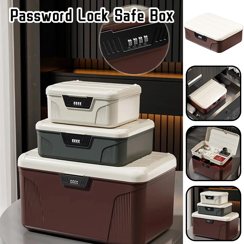 Household Cash Jewellery Confidential Security Storage Box Portable Four Digit Combination Lock Safe Multifunctional Storage Box