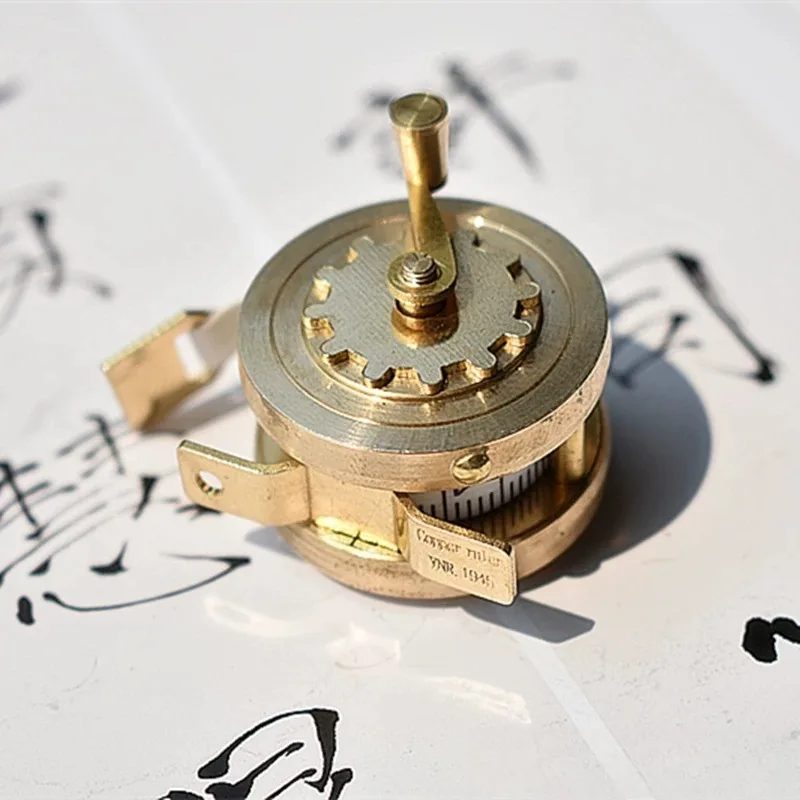 Exquisite Pure Copper Small Tape Measure Retro Flywheel Manual Reel Portable Sewing Measurement Tool Free Shipping in stock