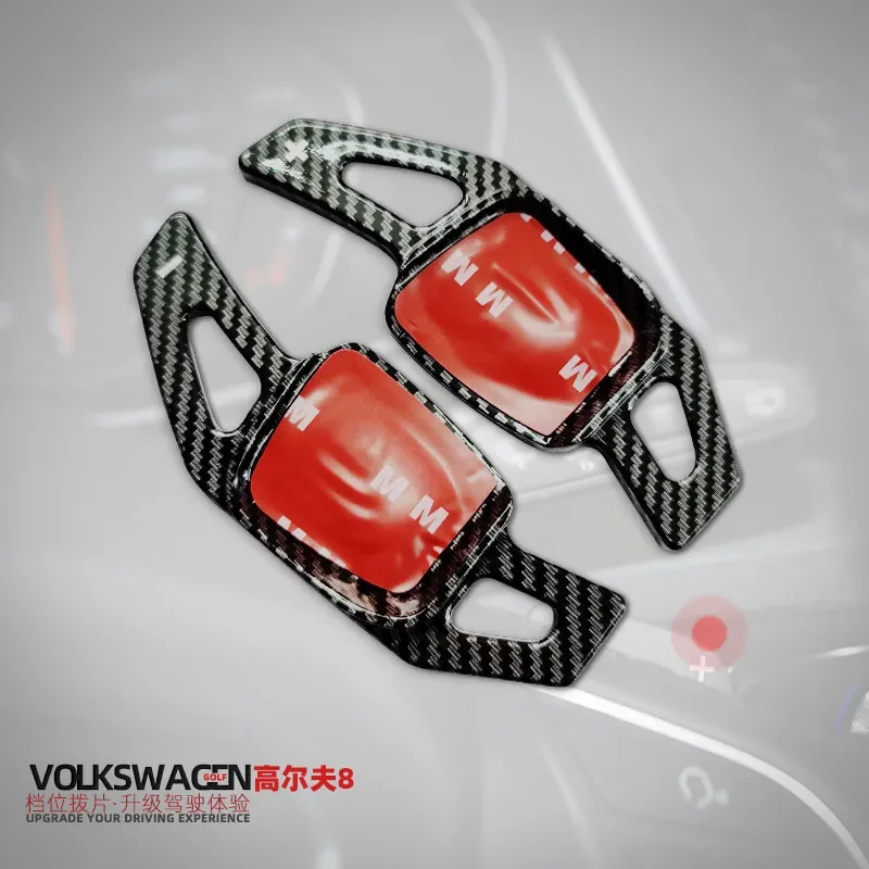 For VW Golf 8 MK8 Passat CC Steering Wheel Paddle Shifters Extension Carbon Fiber Gear Shifter Knob Accessories 2020-2024