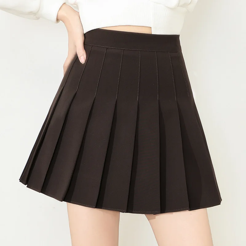 Brown Skirt Ladies 2023 Summer Clothes Women\'s High Waist Harajuku Korean Style Black Mini Pleated Skirt For School Girl Uniform