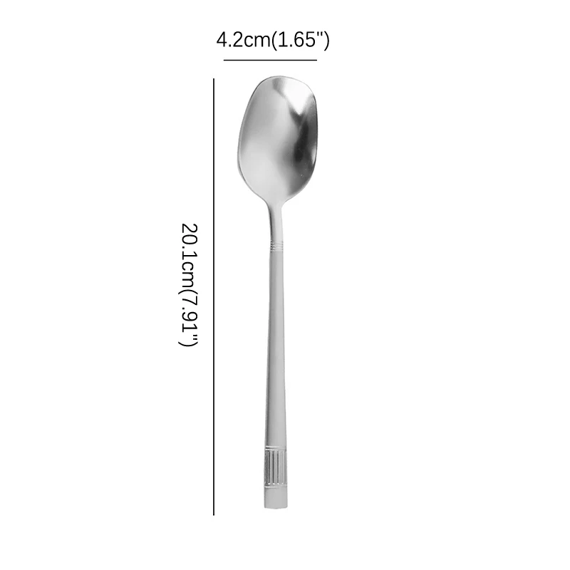 20*4.2Cm Lange Steel Muur Opknoping Lepel Roestvrij Staal Dessert Mixen Ijs Thee Koffie Lepel Roeren Lepel Serviesgoed Feest