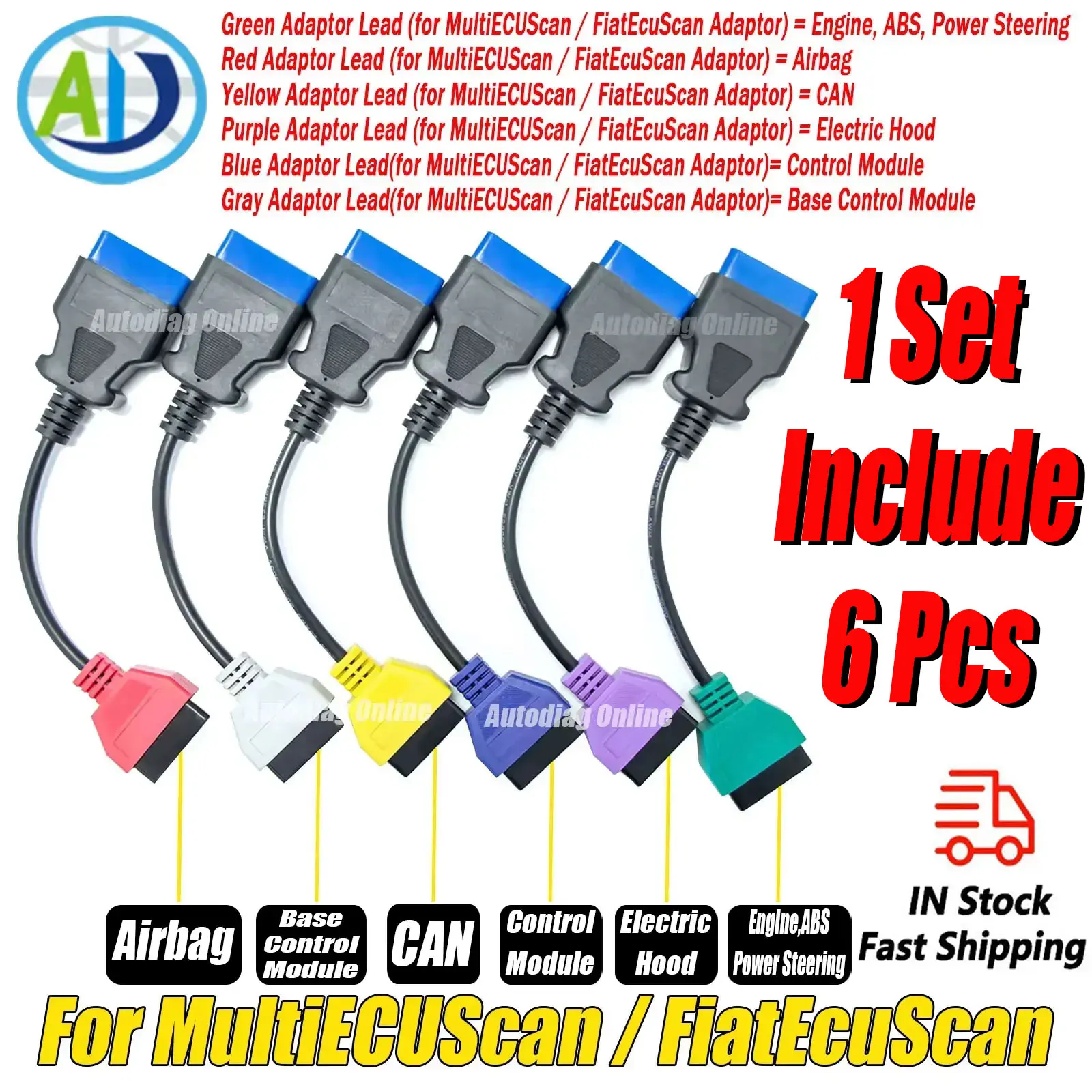 For FiatECUScan/Multiecuscan OBD2 Auto ECU Scanner Cable for Fiat Alfa Romeo OBD2 Adapter Cable for Lancia OBD2 Diagnostic Cable