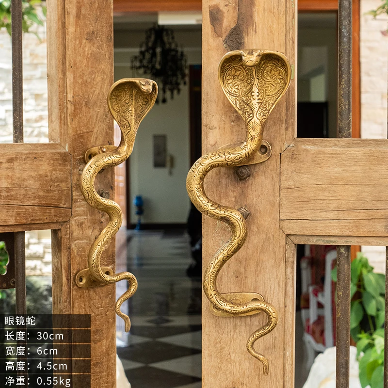 Brass Snake Cobra Door Pulls Cabinet Handles Bronze Antique Indian Decor