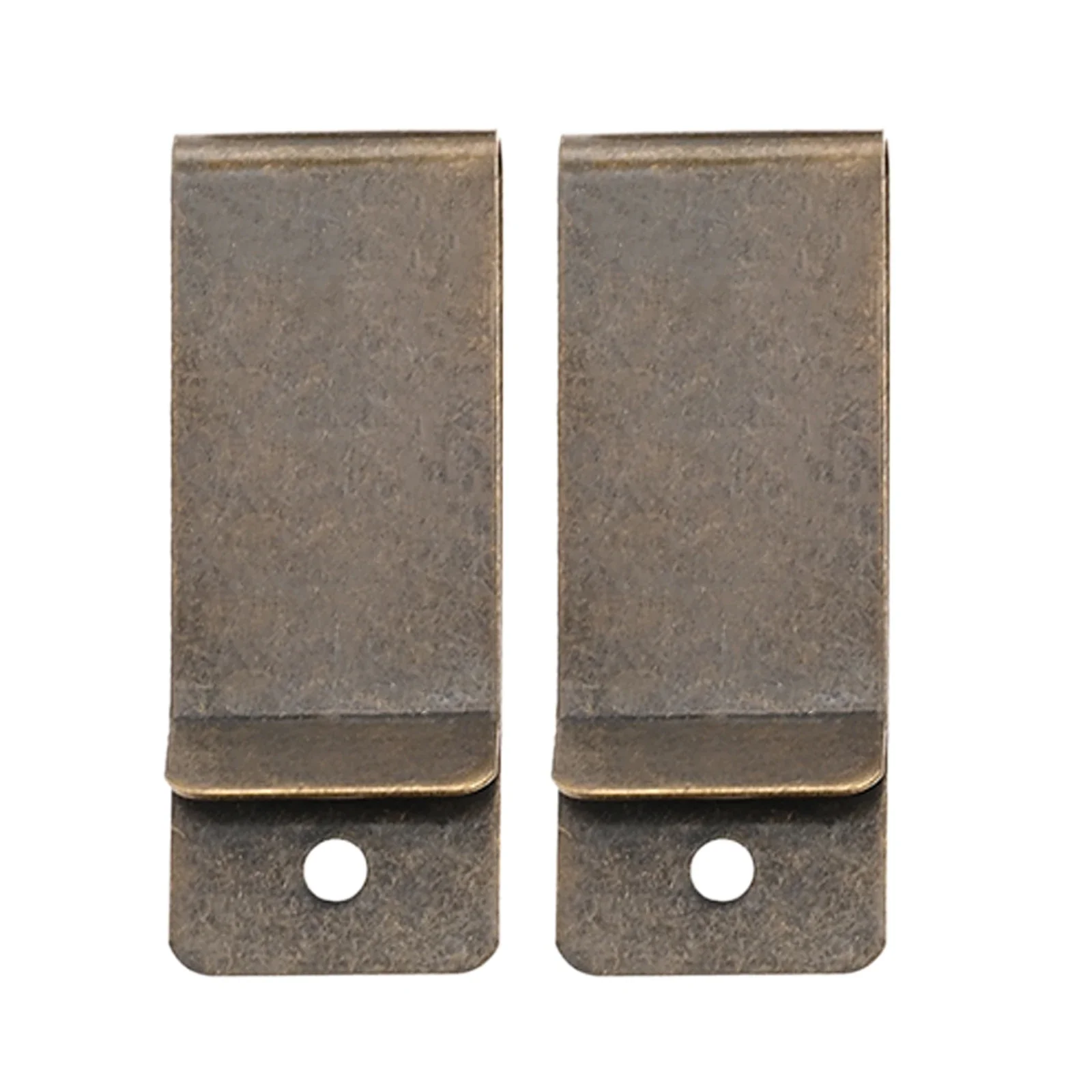 Clip de hebilla de resorte de bronce antiguo, 2 uds., con agujeros, funda, Clip para cinturón, cierre, bolsillo, billetera, gancho para llaves para bolso, Artesanía de cuero