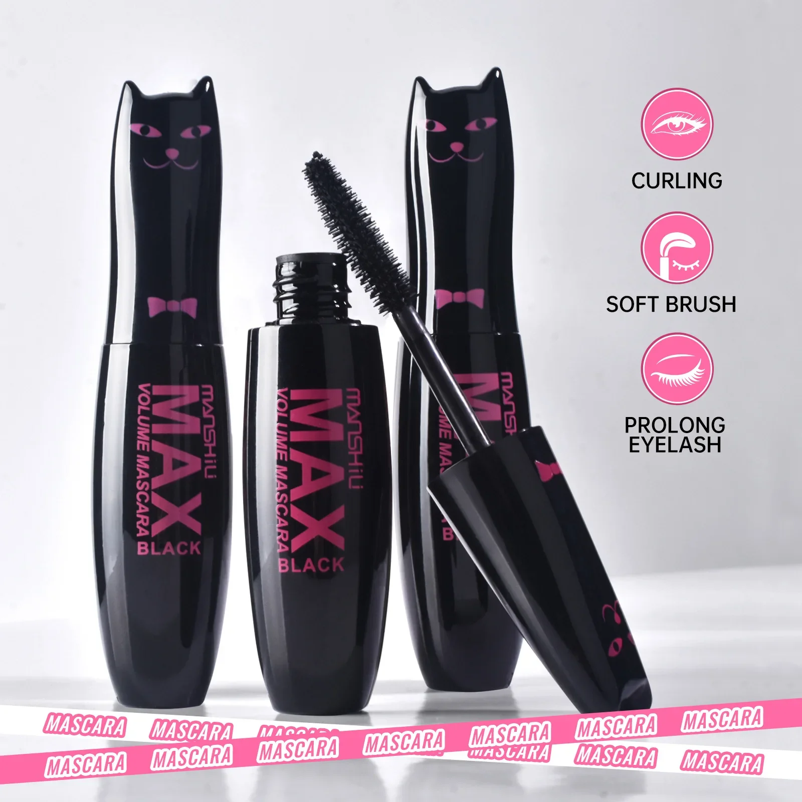 1PCS Fashion Original Max Volume Mascara Black Water-proof Curling And Thick Eye Eyelashes Makeup 4d Fiber Lash Mascara Beauty