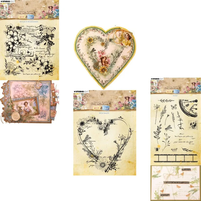 A Rectangle Filled with Leaves and Flowers Metal Cutting Dies and Stencils DIY Scrap Booking Card Stencil Paper Cards Handmade