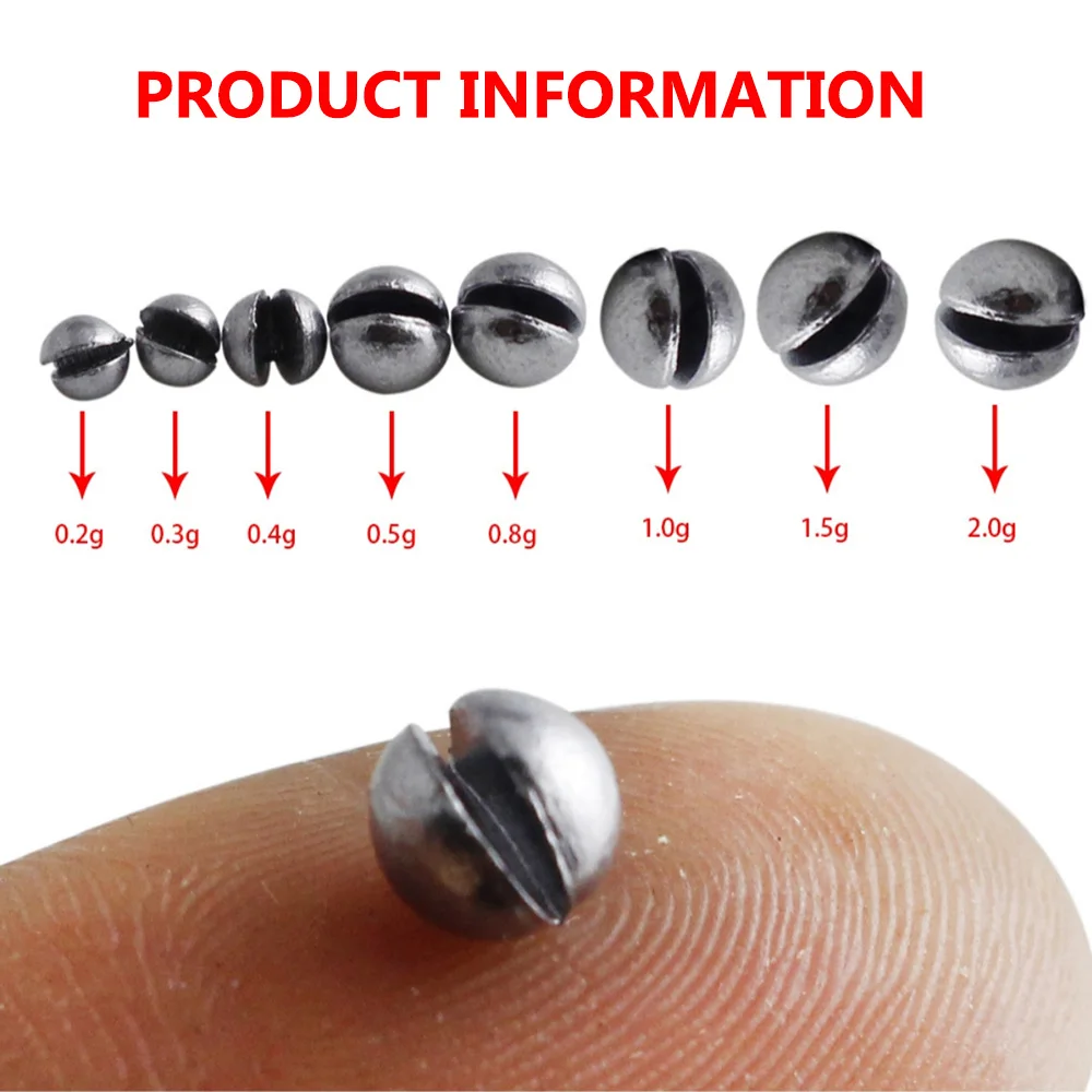 100Pcs/Bag Fishing Weights Lead Pendant Round Removable No Harm to Line Opening Lead Clamp Fishing Tool Fishing Gear Accessories image 3