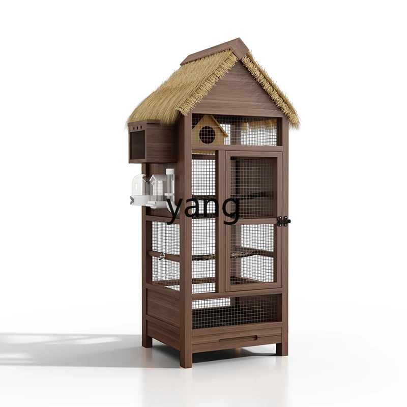 Lmm home luxury villa solid wood large space splash-proof easy to clean ecological bird cage