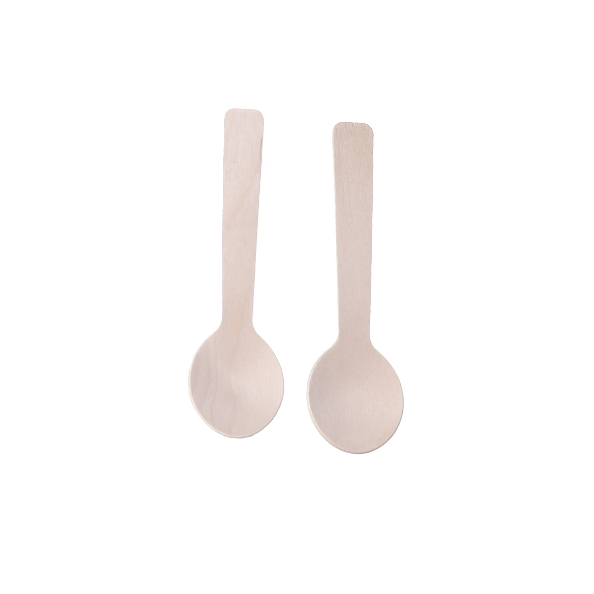 

200pcs Disposable Wooden Spoons Food Grade Safe Non Toxic Wood Cutlery For Ice Cream Jelly Dessert Party Wedding Birthday 100Mm