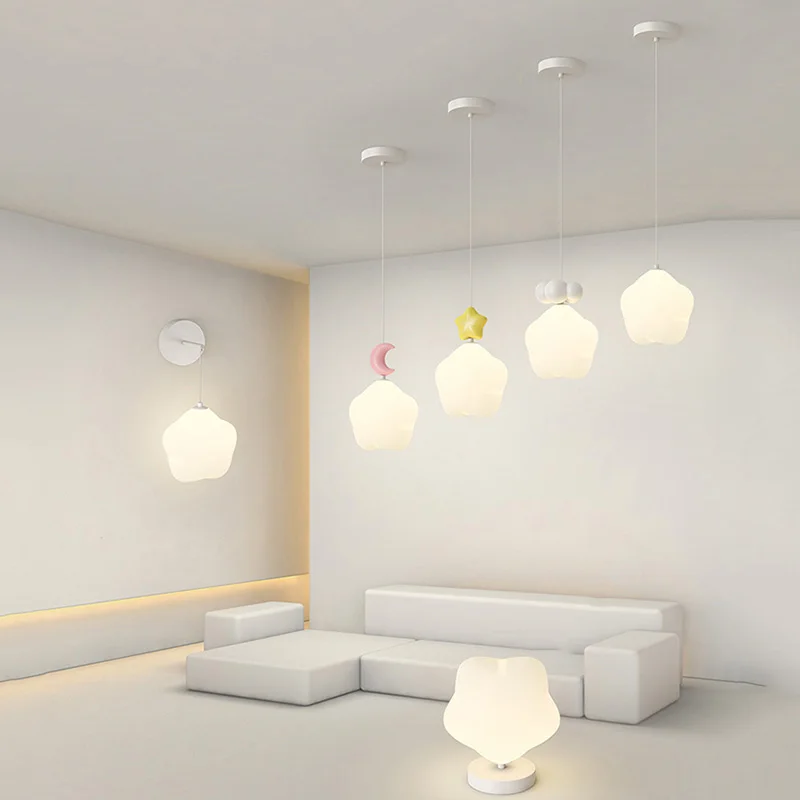 

Modern Children's Room Pendant Lamps Cloud Moon Star Hanging Light Porch Aisle Hallway Ceiling Lights Bedroom Bedside Wall Lamp