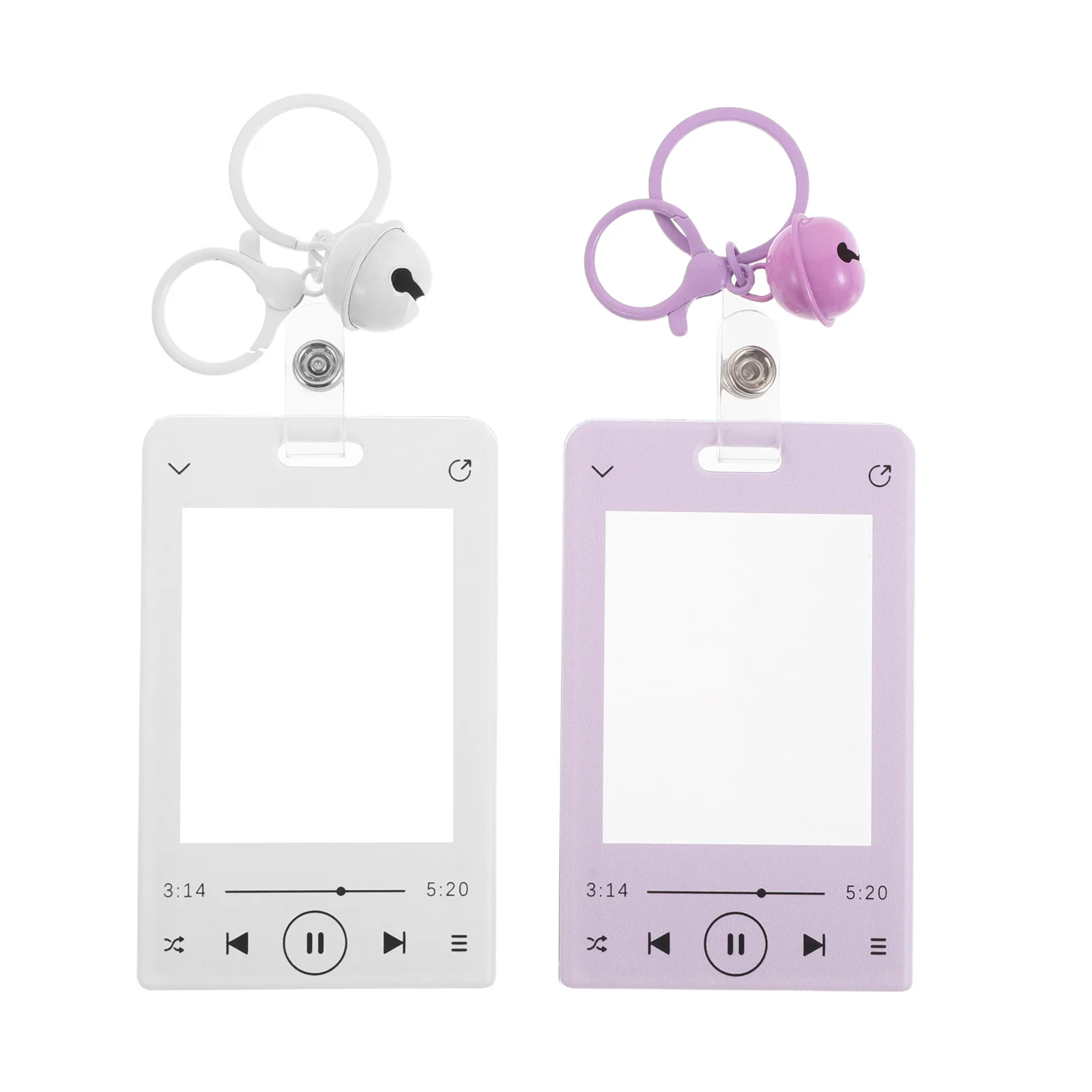 

2Pcs Card Protector Keychain Creative Transparent Photo Card Holder Waterproof Plastic Badge Sleeve Employee Id Bus Pass Holder