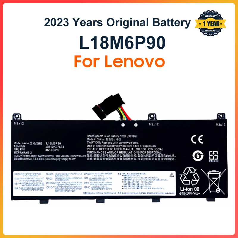 L18M6P90 Laptop Battery For Lenovo ThinkPad P53 Series L18C6P90 02DL028 5B10W13901 SB10K97664 11.25V 90Wh 8000mAh