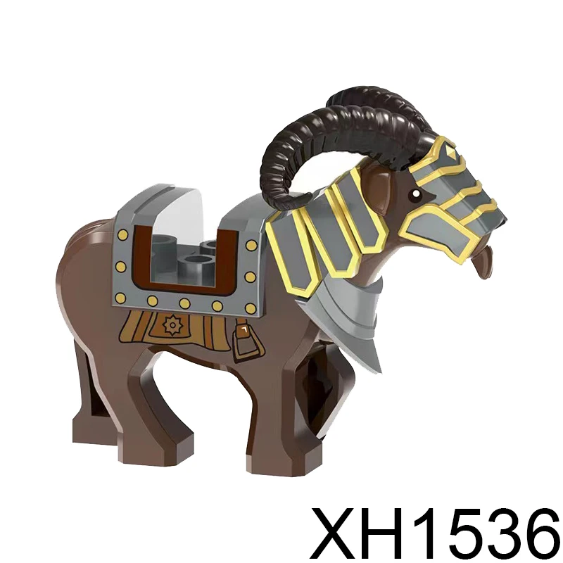 Magische Filme Mittelalterliche Tierfigur Bausteine Drache Elch Wildschwein Dickhorn Schaf Hund Mini Modell Ziegel Spielzeug DIY Kinder Geschenke