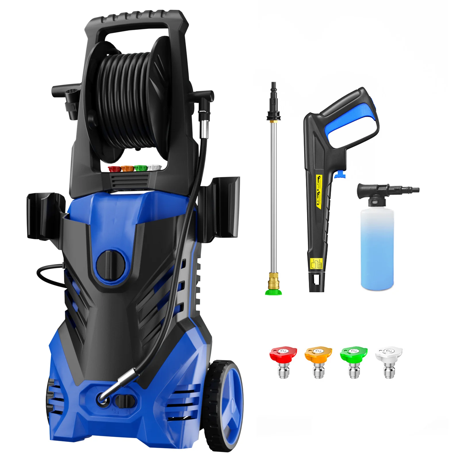 

4200 PSI 2.8 GPM Compact Electric Pressure Washer, Lightweight Mobile Power Washer with 20FT Flexible High Pressure Hose, Anti-Tipping Structure, Multiple Spray Modes and Independent Foam Tank for car, home, driveway, yard, outdoor, gutter, pool, brick