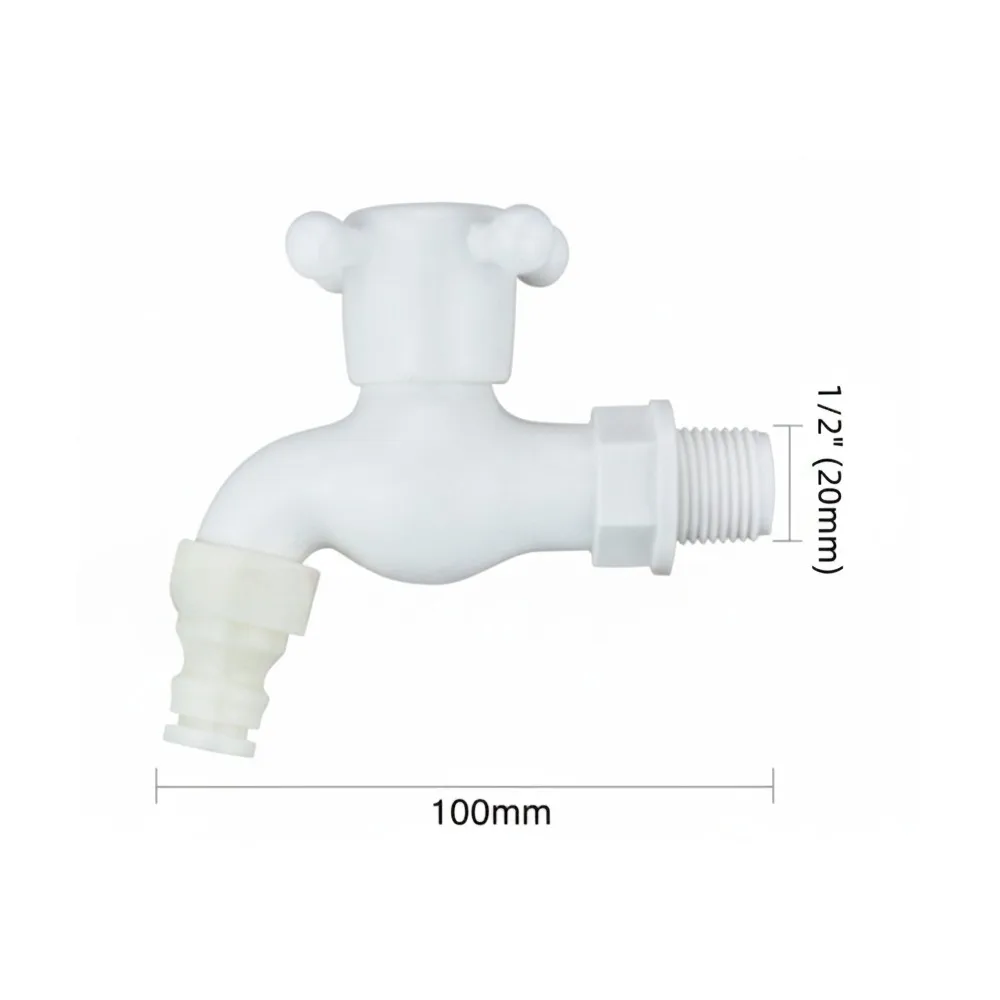 

Portable Plastic Washing Machine Tap 1/2" 3/4' Leak-Proof Water Faucet Single Tap Quick Connect Water Tap Garden Irrigation